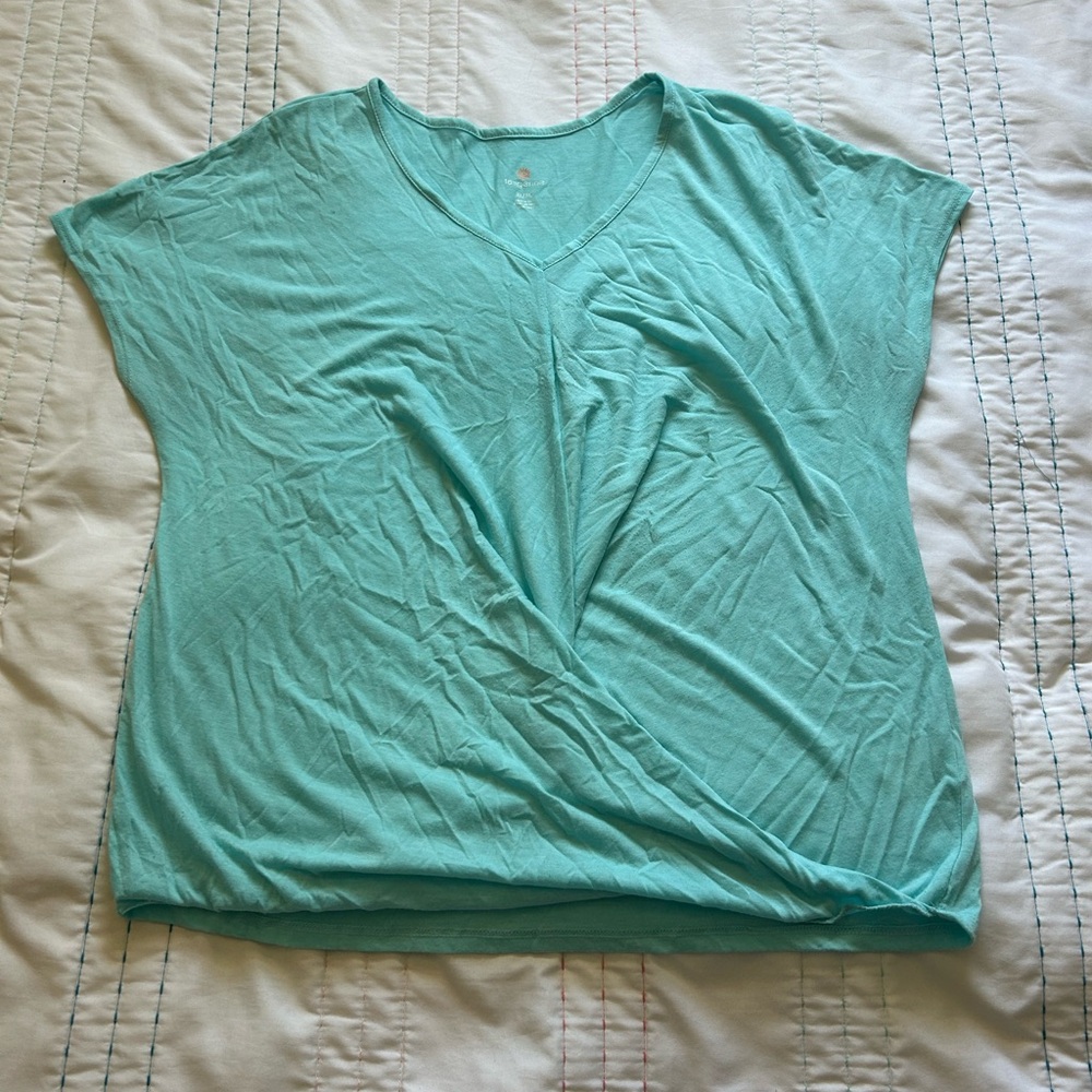XL Blue “tangerine” twist-front t-shirt